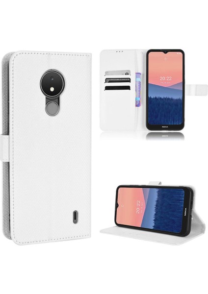 Nokia C21 Kart Tutucu Manyetik Cüzdan Kapak Kickstand Için Kılıf (Yurt Dışından)