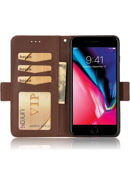 Iphone 6 Için Kılıf Artı/6s Artı Kart Yuvaları Tutucu Yan Toka Cüzdan Pu (Yurt Dışından)