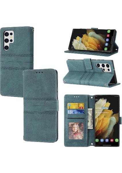 Samsung Galaxy S23 Ultra Darbeye Koruyucu Cüzdan Kılıf Için Flip Case (Yurt Dışından)
