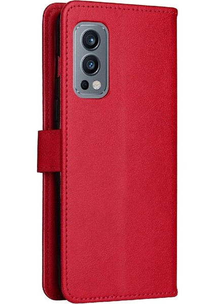 Oneplus Nord 2 5g Için Flip Case Kart Yuvası ile Klasik Düz Renk Yüksek (Yurt Dışından)