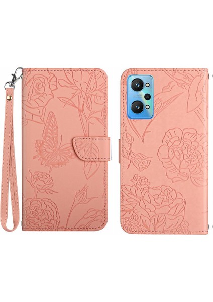 Bilek Kayışı Anti-Damla ile Realme Gt Neo 2 Pu Deri Kapak Çevirin (Yurt Dışından)