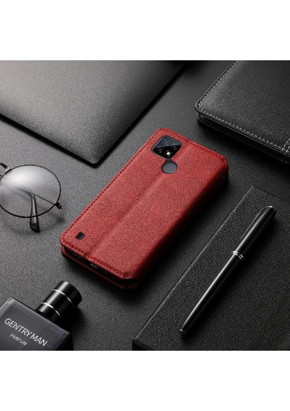 Oppo Realme C21Y Cüzdan Fonksiyonu Için Kılıf Deri Kılıf Kapak Kapak Moda (Yurt Dışından) fırsatları
