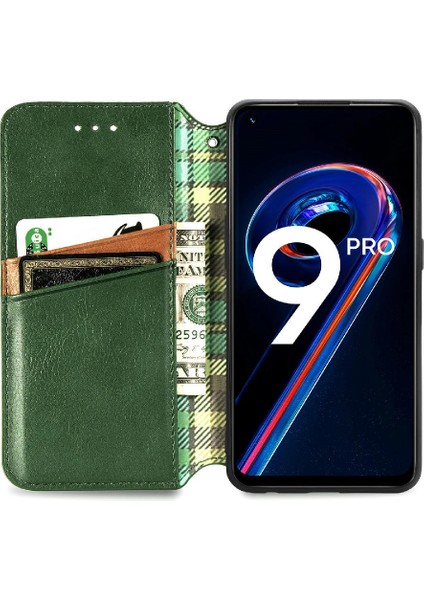 Oppo Realme 9 Pro Cüzdan Fonksiyonu Için Kılıf Deri Kılıf Moda Tasarımı (Yurt Dışından)