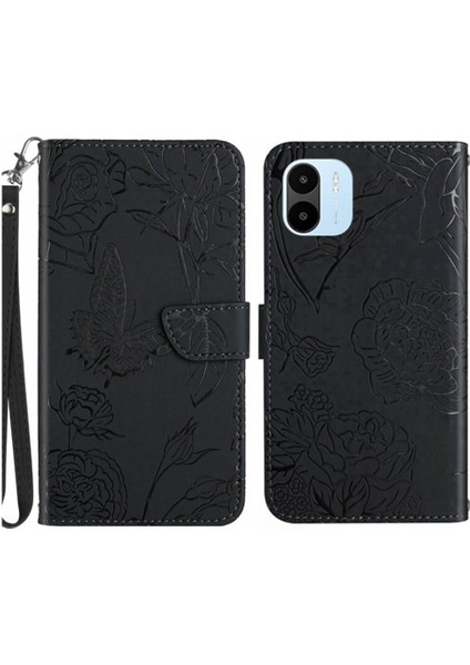 Xiaomi Redmi A1 Darbeye Deri Kılıf Bilek Kayışı ile Pu Flip (Yurt Dışından)