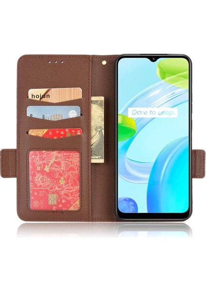 Realme C30 Cüzdan Kart Yuvaları Için Kılıf Tutucu Pu Deri Manyetik Yan (Yurt Dışından) modelleri
