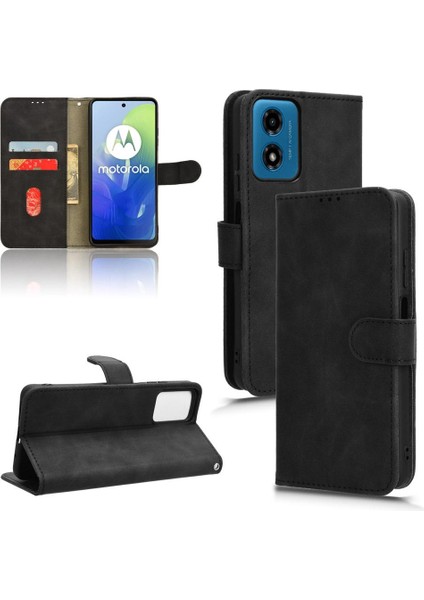 Motorola Moto G24 Deri Kart Tutucu Kartı ile Folio Flip Case (Yurt Dışından)