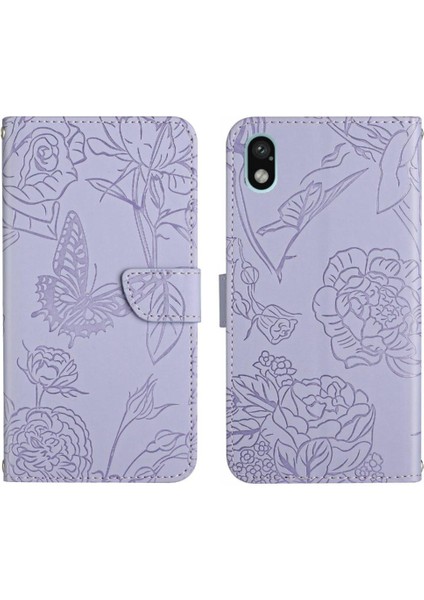 Sony Xperia Ace Iii Çiçekler ve Kelebekler Için Kılıf Darbeye Deri Pu (Yurt Dışından)