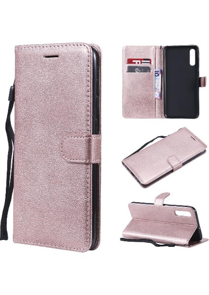 Samsung Galaxy A70 Klasik Düz Renk Iş Cüzdan Telefon Için Flip Case (Yurt Dışından)