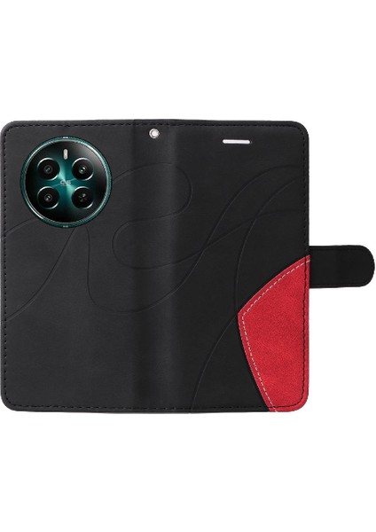 Kart Yuvası Standı ile Realme 12 Artı Için Flip Case Pu Deri Flip Folio (Yurt Dışından)