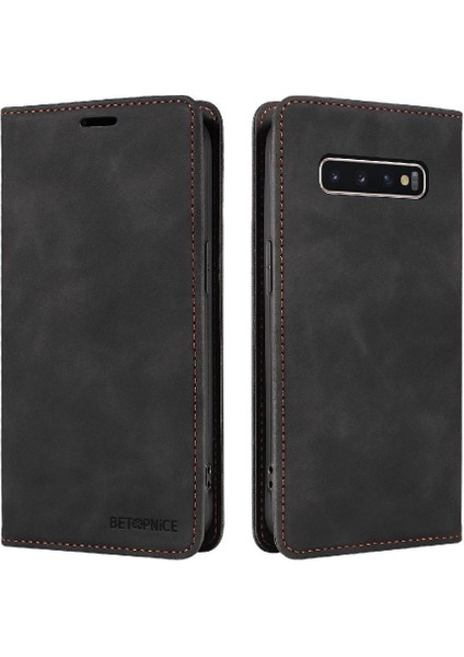 Samsung Galaxy S10 Artı Koruyucu Pu Deri Manyetik Folyo (Yurt Dışından)
