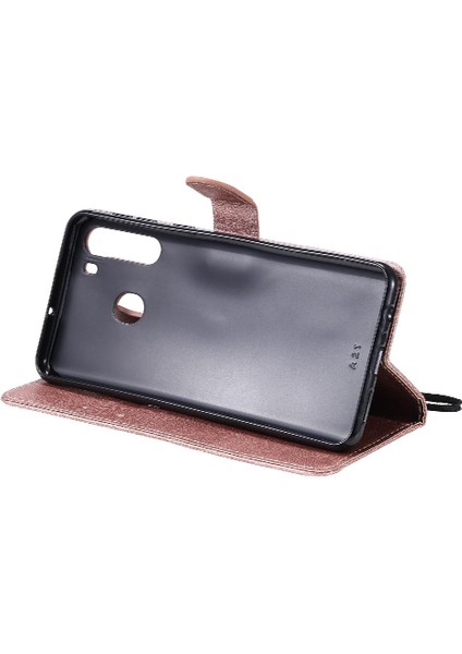 Kart Yuvası Klasik Düz Renk Yüksek ile Samsung Galaxy A21 Için Flip Case (Yurt Dışından) indirimleri