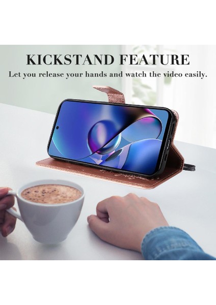 Motorola Moto G54 5g Pu Deri Flip Kickstand Için Kılıf Kart Yuvası ile (Yurt Dışından) modelleri