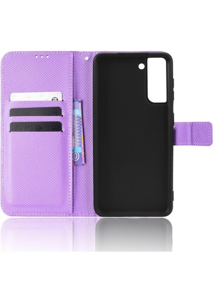 Samsung Galaxy S21 5g Için Kickstand Kart Tutucu Kapak Manyetik Cüzdan (Yurt Dışından) modelleri