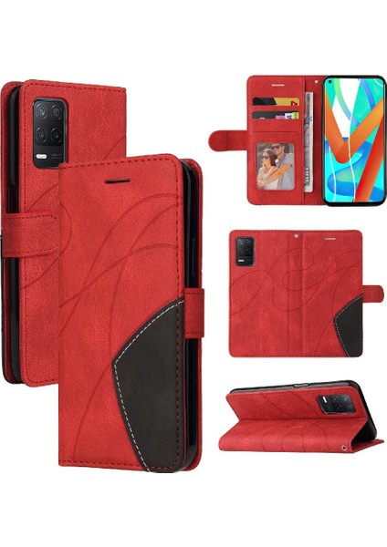 Kart Yuvası Standı ile Realme 8 5g Pu Deri Flip Folio Kılıf (Yurt Dışından)