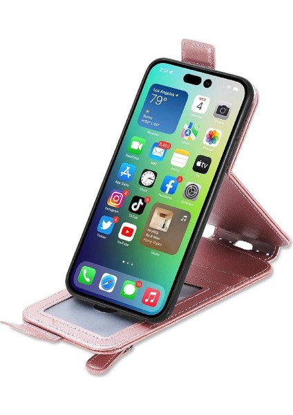IPhone 14 Için Kılıf Artı Deri Kılıf Kapak Çevirin Cüzdan Fonksiyonu Zarif (Yurt Dışından)