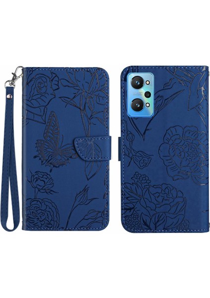 Bilek Kayışı Anti-Damla ile Realme Gt Neo 2 Pu Deri Kapak Çevirin (Yurt Dışından)