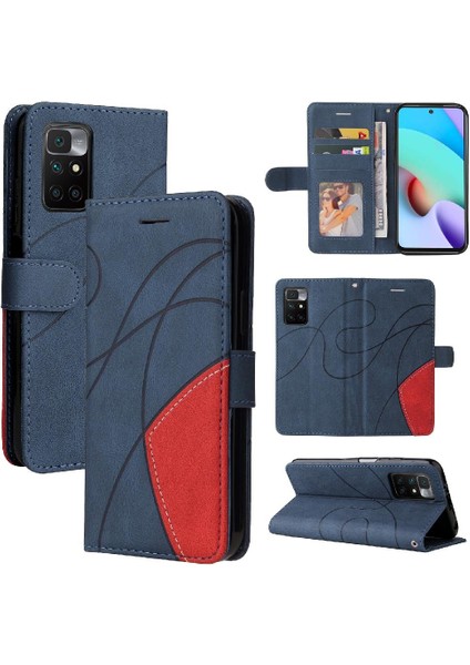 Kart Yuvası Standı Kickstand Koruyucu Pu ile Xiaomi Redmi 10 4g Için Kılıf (Yurt Dışından)