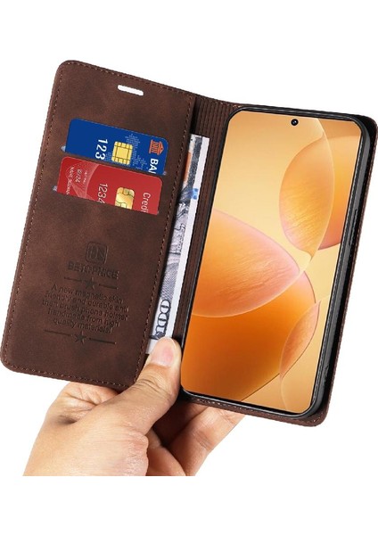 Xiaomi Poco X6 Pro 5g Için Kılıf Folio Cüzdan Pu Deri Manyetik Koruyucu (Yurt Dışından)