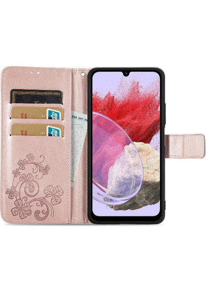 Samsung Galaxy M34 5g Kısa Kayış Dört Yapraklı Yonca Flip Kapak (Yurt Dışından) modelleri