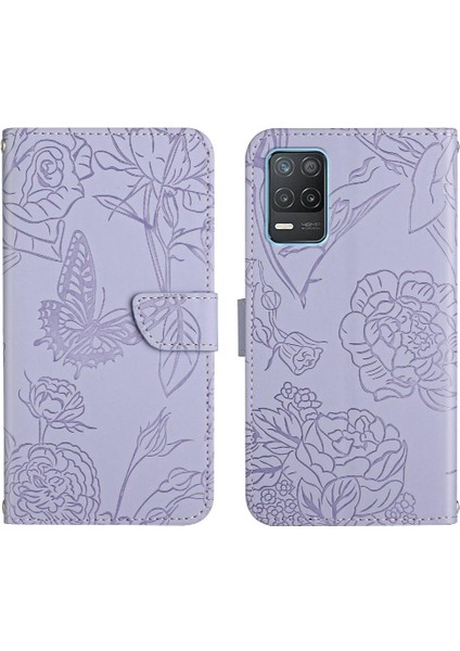 Bilek Kayışı Anti-Damla Koruma Pu Deri Flip ile Realme 8 5g Için Kılıf (Yurt Dışından)