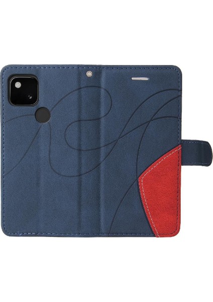 Kart Yuvası Standı ile Google Piksel 5 Için Kılıf Pu Deri Flip Folio Kılıf (Yurt Dışından)