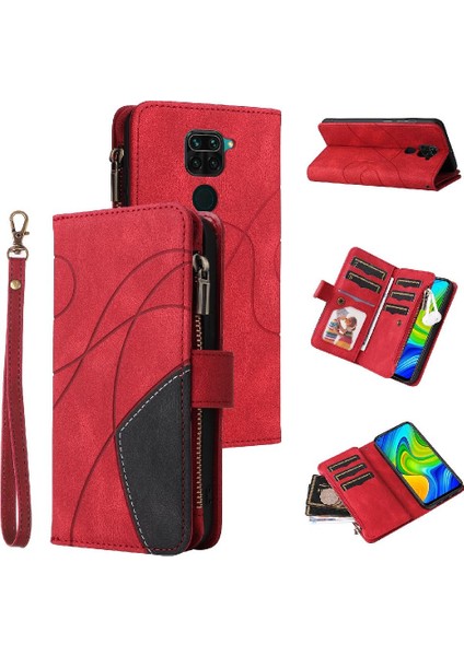 Xiaomi Redmi Not 9 Fermuar Cüzdan Tarzı ile Dokuz Kart Yuvaları (Yurt Dışından)