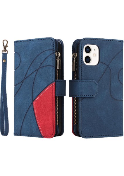 Kart Yuvası Standı Fermuar ile IPhone 12 Mini Kickstand Koruyucu Kılıf (Yurt Dışından)