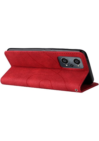 Realme Gt Neo 2 Iki Renkli Dikiş Kickstand Koruyucu Pu Flip Için Kılıf (Yurt Dışından)
