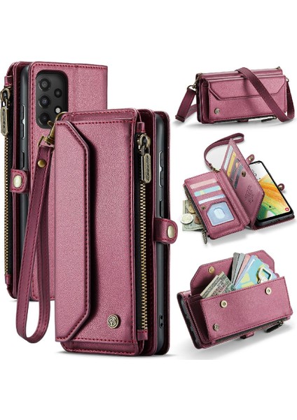 Samsung Galaxy A33 5g Için Crossbody Durumda Cüzdan Rfid Engelleme Fermuar (Yurt Dışından)