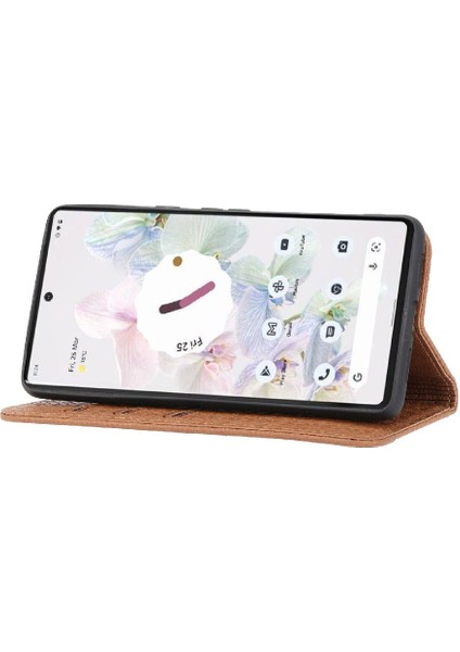 Google Piksel 8A Için Kılıf Pu Deri Kapak Flip Folio Kitap Kredi Kartı El (Yurt Dışından)