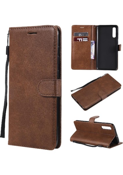 Samsung Galaxy A70 Klasik Düz Renk Iş Cüzdan Telefon Için Flip Case (Yurt Dışından)