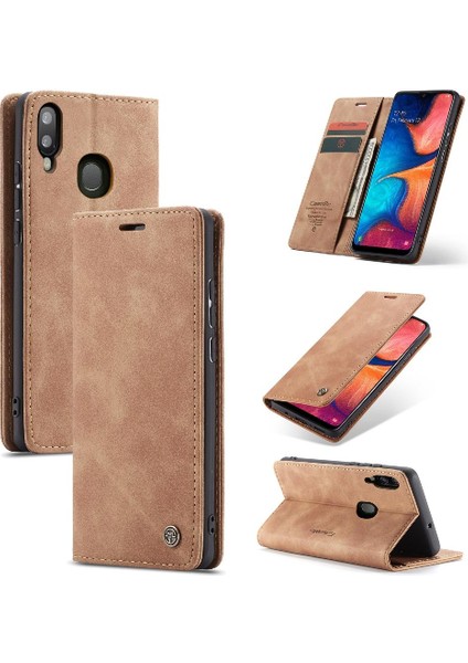 Samsung Galaxy A20 Için Flip CASE/A30/M10S Flip Folio Kitap Vintage Pu Kılıf (Yurt Dışından)