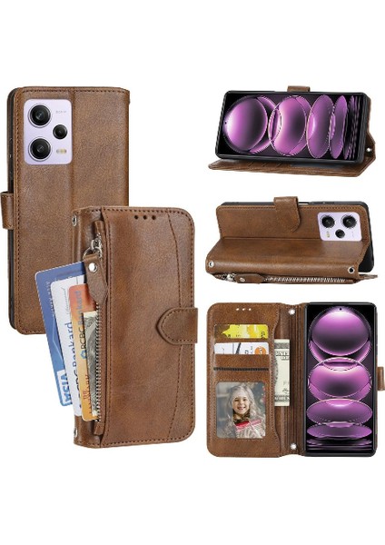 Xiaomi Redmi Not 12 Için Flip Case 4g Kart Tutucu Kickstand Kayış Pu (Yurt Dışından)