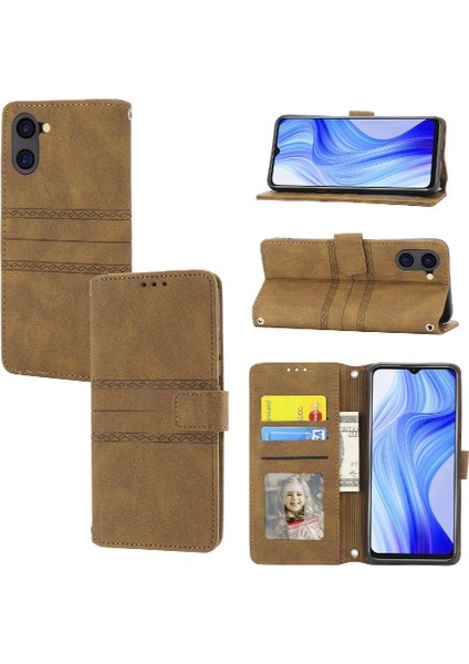 Realme 10T Manyetik Kapatma Darbeye Koruyucu Cüzdan Pu Için Flip Case (Yurt Dışından)