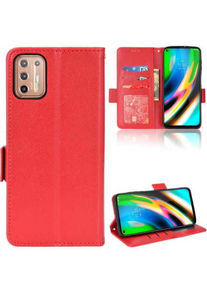 Motorola Moto G9 Artı Manyetik Yan Toka Kart Yuvaları Tutucu Pu (Yurt Dışından)