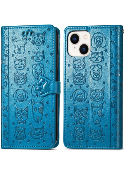 Iphone 14 Için Kılıf Artı Darbeye Karikatür Hayvanlar Deri Kılıf Flip (Yurt Dışından)