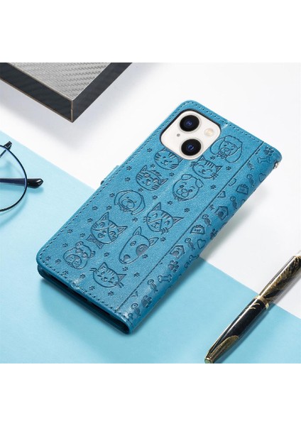Iphone 14 Için Kılıf Artı Darbeye Karikatür Hayvanlar Deri Kılıf Flip (Yurt Dışından)