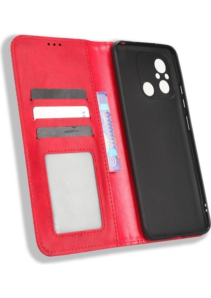 Xiaomi Redmi 11A Manyetik Kapatma Cüzdan Pu Deri Kılıf (Yurt Dışından)