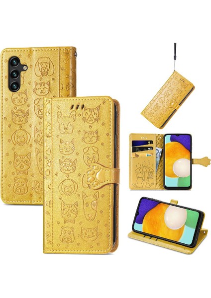 Samsung Galaxy A13 5g Karikatür Hayvanlar Için Kılıf Kapak Çevirin Kısa Kayış Vaka (Yurt Dışından)