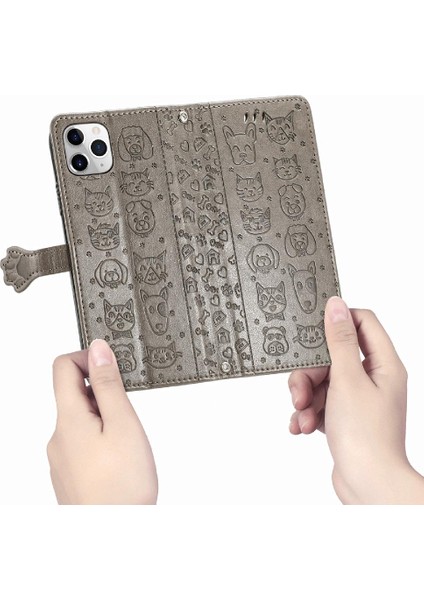 IPhone 11 Için Kılıf Pro Deri Kılıf Kısa Kayış Kapak Kapak Karikatür Hayvanlar (Yurt Dışından)