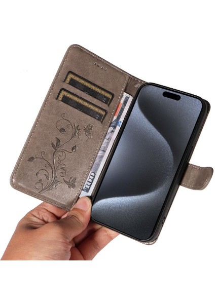 El Kayışı ve Kart Yuvası Yüksek Kaliteli Deri ile IPhone 15 Pro Için Kılıf (Yurt Dışından)