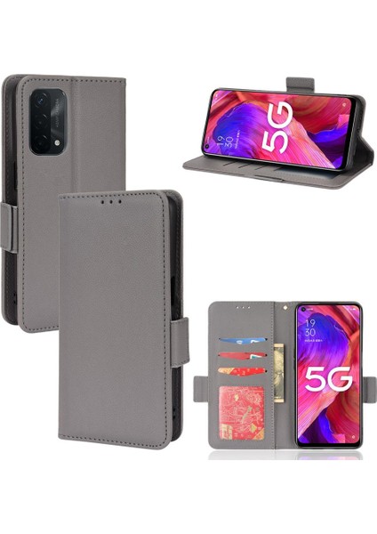 Oppo A74 5g Kart Yuvaları Için Kılıf Tutucu Yan Toka Cüzdan Pu Deri (Yurt Dışından)