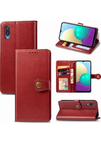 Samsung Galaxy A02 Cüzdan Fonksiyonu Flip Kapak Zarif Iş Için Kılıf (Yurt Dışından)