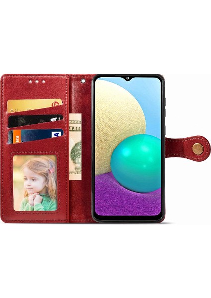 Samsung Galaxy A02 Cüzdan Fonksiyonu Flip Kapak Zarif Iş Için Kılıf (Yurt Dışından)