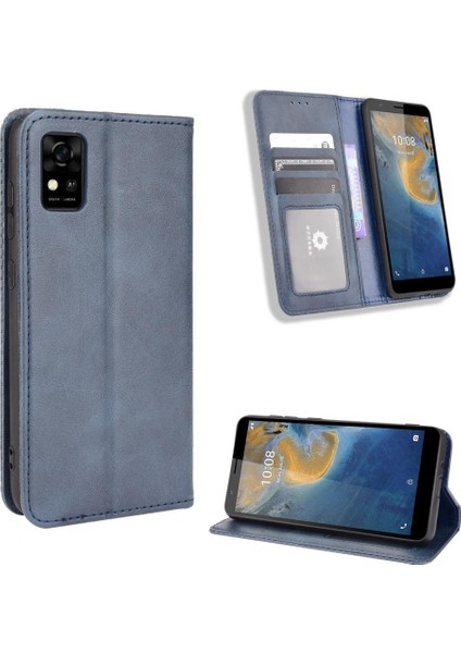 Zte Blade Magnetic Manyetik Kapatma Pu Deri Cüzdan Kılıf (Yurt Dışından)