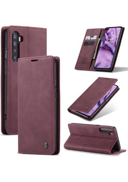 Oneplus Nord Vintage Pu Deri Cüzdan Manyetik Kapatma Flip Case (Yurt Dışından)