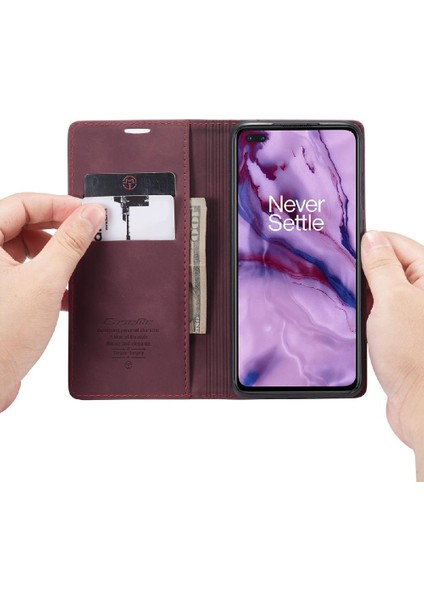 Oneplus Nord Vintage Pu Deri Cüzdan Manyetik Kapatma Flip Case (Yurt Dışından) modelleri
