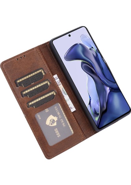 Cüzdan Kılıf Için Xiaomi 11T/11T Pro Kart Tutucu Tüm Yuvarlak Koruma (Yurt Dışından)