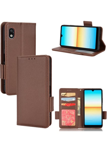 Sony Xperia Ace Iii Için Yan Toka Cüzdan Pu Deri Manyetik Kart (Yurt Dışından)