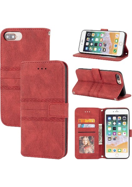 Iphone 8 Için Flip Case Artı Kickstand Darbeye Koruyucu Manyetik Kılıf (Yurt Dışından)